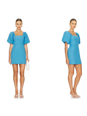 SNDYS x REVOLVE Tuscany Linen Dress in blue size S NWT